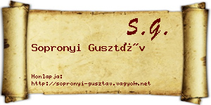 Sopronyi Gusztáv névjegykártya