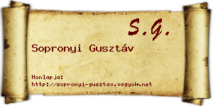Sopronyi Gusztáv névjegykártya